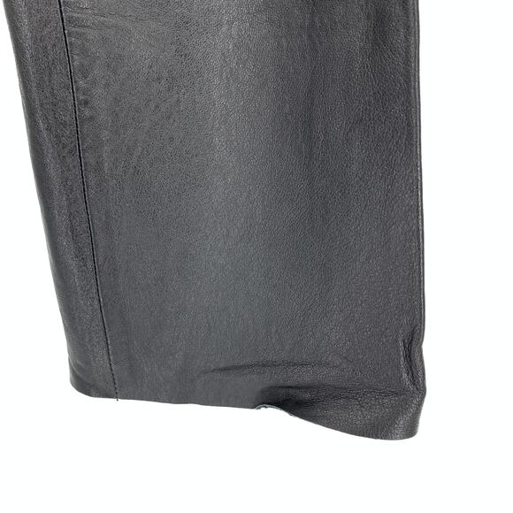 BCBGMAXAZRIA Y2K Women's Size 12 Low Rise Leather Pants Straight Leg Black - Picture 5 of 8